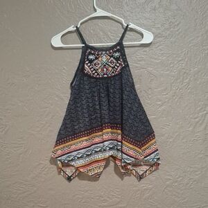 Crave Fame Black and Orange Camisole with Embroidered Neckline Size S